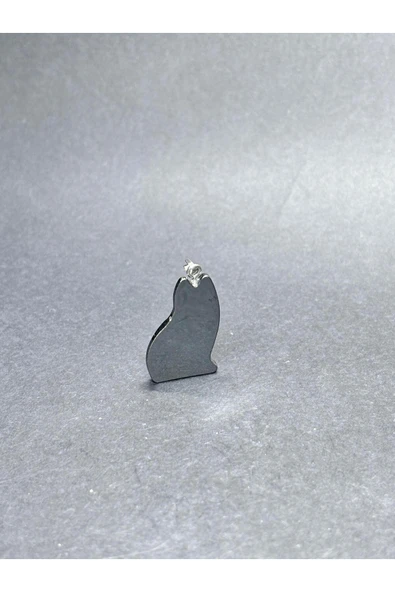 gemsartdeco HEMATİT DOĞALTAŞ KOLYE UCU KEDİ - Resim 5