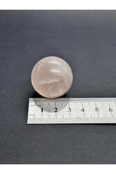 gemsartdeco PEMBE KUVARS KÜRE DOĞALTAŞ - Resim 7