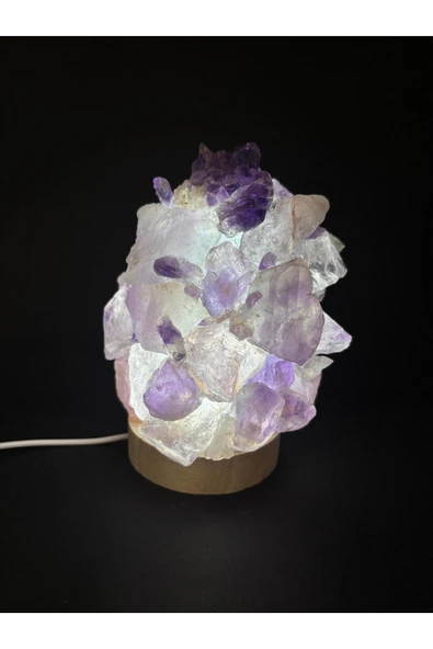 gemsartdeco AMETİST DOĞALTAŞ LAMBA - Resim 2