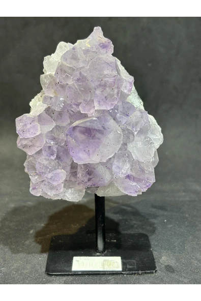 gemsartdeco BREZİLYA AMETİST DOĞALTAŞ SİYAH DEMİR STANTLI - Resim 4