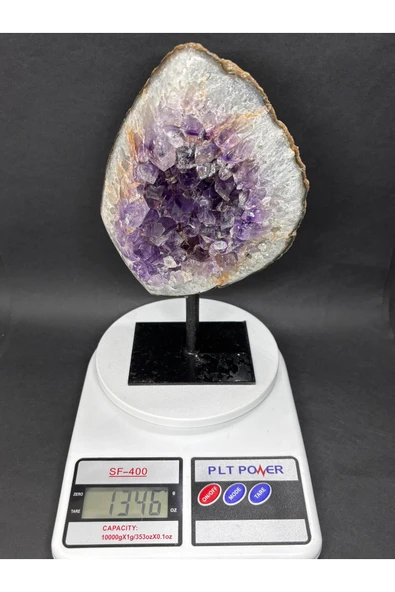 gemsartdeco BREZİLYA AMETİST DOĞALTAŞ SİYAH DEMİR STANTLI - Resim 6