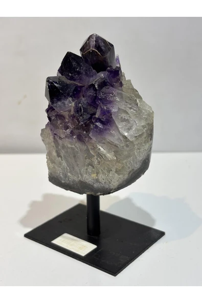 gemsartdeco BREZİLYA AMETİST DOĞALTAŞ SİYAH DEMİR STANTLI - Resim 3