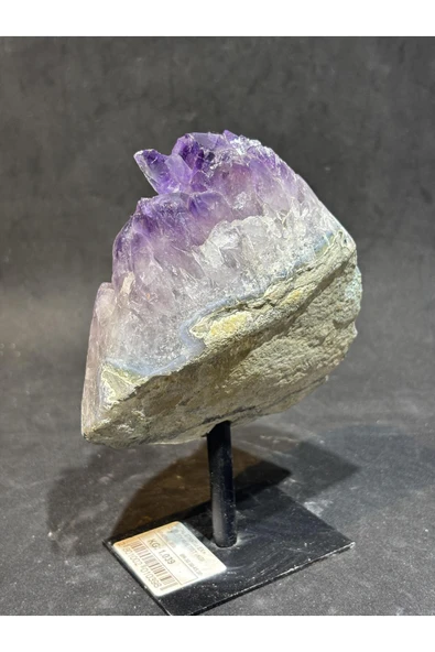 gemsartdeco BREZİLYA AMETİST DOĞALTAŞ SİYAH DEMİR STANTLI - Resim 4