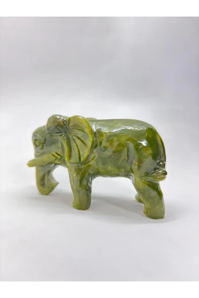 gemsartdeco YEŞİM TAŞI DOĞALTAŞ FİL FİGÜRÜ - Resim 2