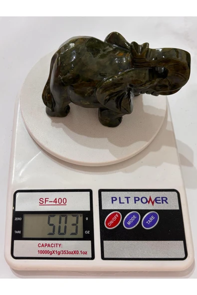 gemsartdeco YEŞİM TAŞI DOĞALTAŞ FİL FİGÜRÜ - Resim 6