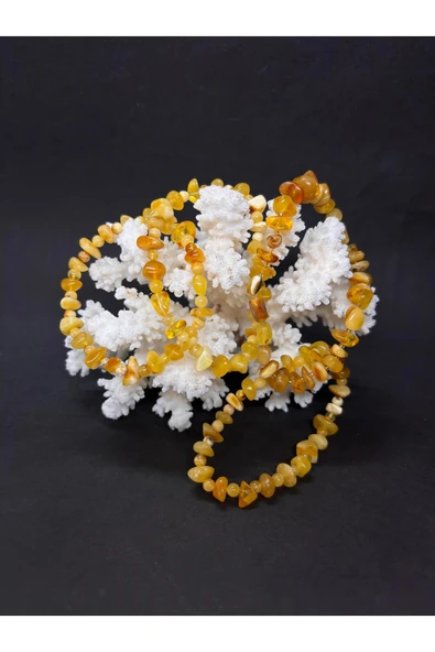 gemsartdeco KEHRİBAR BİLEKLİK SARI ürün görseli 1