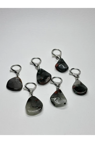 gemsartdeco KAN TAŞI DOĞALTAŞ ANAHTARLIK CHARM DAMLA - Resim 4