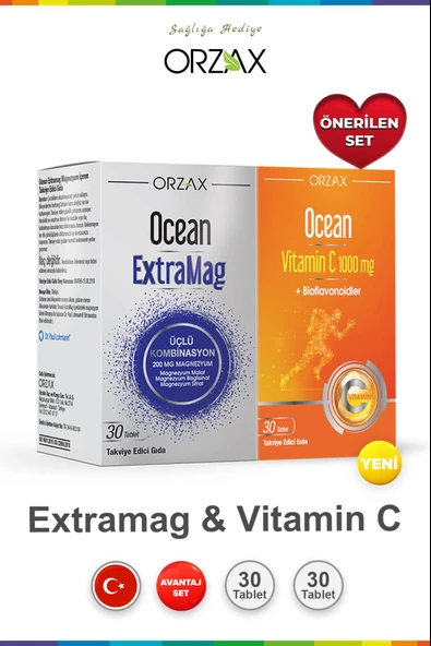 Ocean ExtraMag 30 Tablet & Ocean Vitamin C 30 Tablet ürün görseli