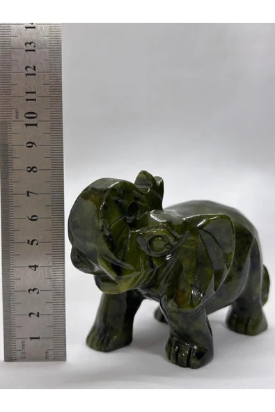 gemsartdeco YEŞİM TAŞI DOĞALTAŞ FİL FİGÜRÜ - Resim 5