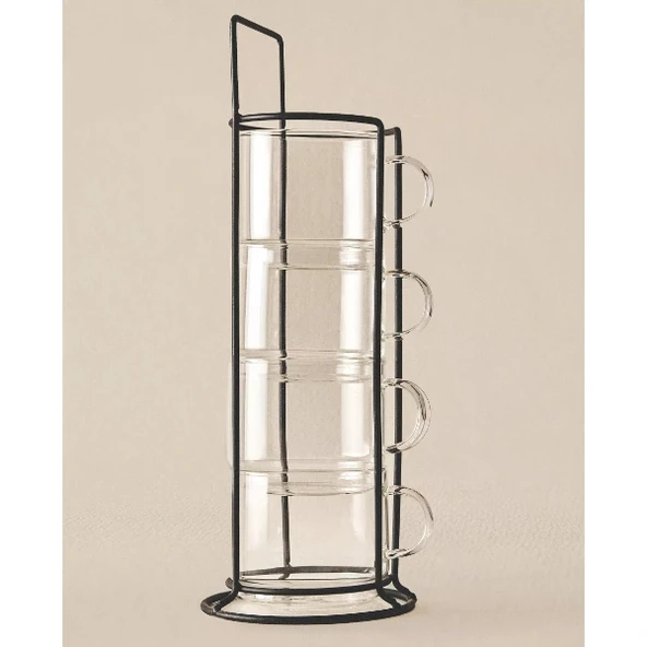 MDB Standlı Borosilikat 4'lü Fincan Seti ürün görseli 1