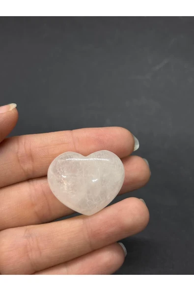 gemsartdeco KRİSTAL KUVARS KALP PALMSTONE DOĞALTAŞ - Resim 3