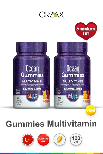 Ocean Gummies Multivitamin Kids 60 Yumuşak Tablet 2 Adet ürün görseli