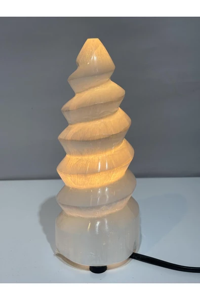 gemsartdeco SELENİT DOĞALTAŞ HELEZON LAMBA ürün görseli