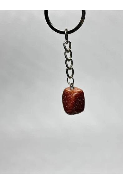 gemsartdeco AY TAŞI DOĞALTAŞ ANAHTARLIK CHARM KÜP ürün görseli 1