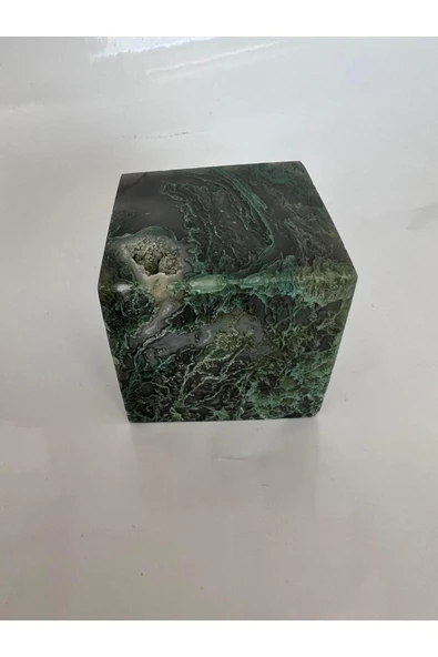 gemsartdeco MOSS AGATE DOĞALTAŞ KÜP 5 CM - Resim 2