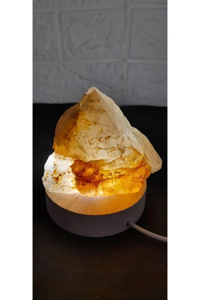 gemsartdeco Sitrin - Kuvars Koleksiyon Doğaltaş Lamba ürün görseli 1