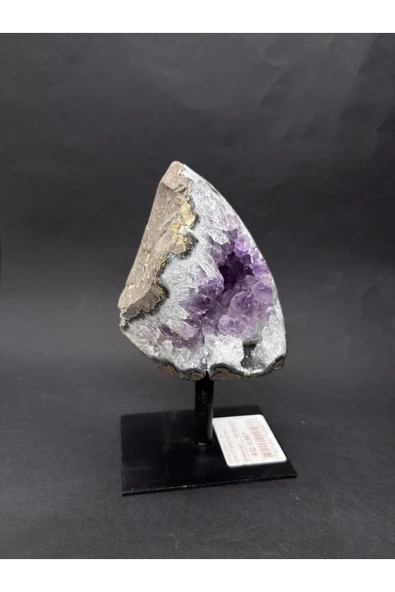 gemsartdeco BREZİLYA AMETİST DOĞALTAŞ SİYAH DEMİR STANTLI - Resim 3