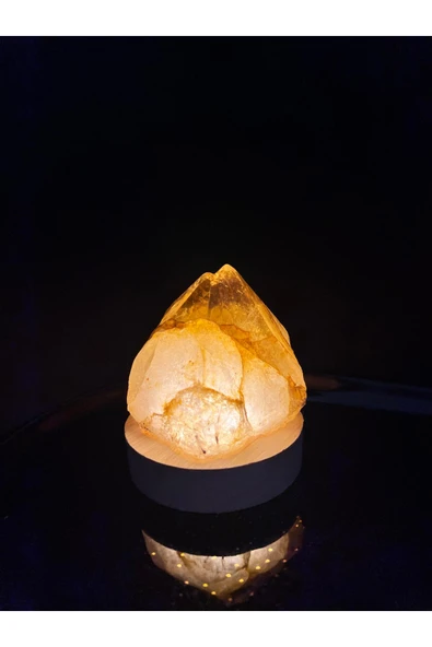 gemsartdeco SİTRİN KUVARS DOĞALTAŞ GECE LAMBASI ürün görseli