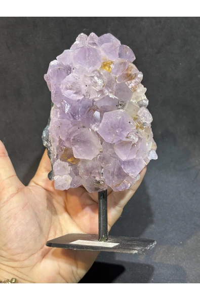 gemsartdeco BREZİLYA AMETİST DOĞALTAŞ SİYAH DEMİR STANTLI - Resim 2