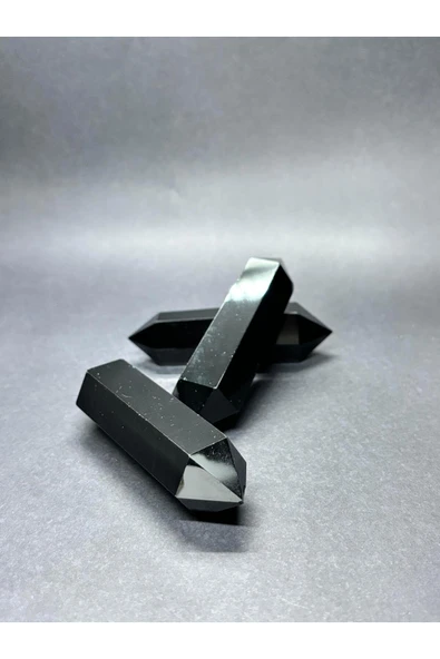 gemsartdeco KORUYUCU OBSİDYEN ÇİFT KAZIK UÇLU DOĞALTAŞ - Resim 3