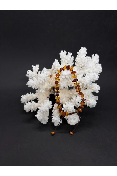 gemsartdeco BEBEK KEHRİBAR İPLİ BİLEKLİK - Resim 2