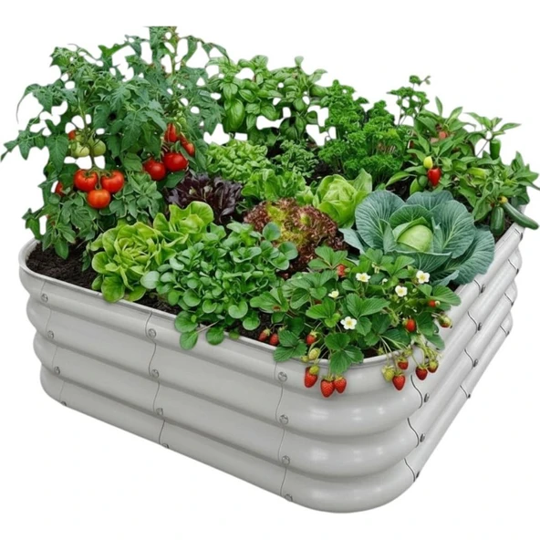 Modüler Yükseltilmiş Bahçe Yatağı Yükseltilmiş Sebze Yatağı No:3 (85X85) Gri ürün görseli