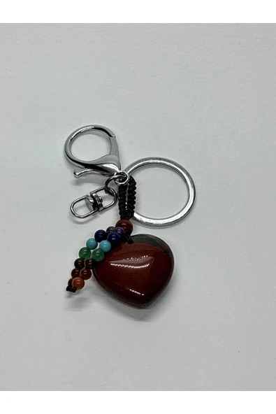 gemsartdeco JASPER DOĞALTAŞ ANAHTARLIK CHARM KALP - Resim 2