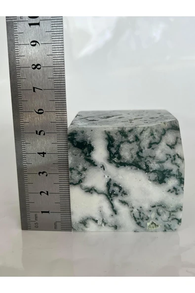 gemsartdeco MOSS AGAT DOĞALTAŞ KÜP 5,5 CM - Resim 7