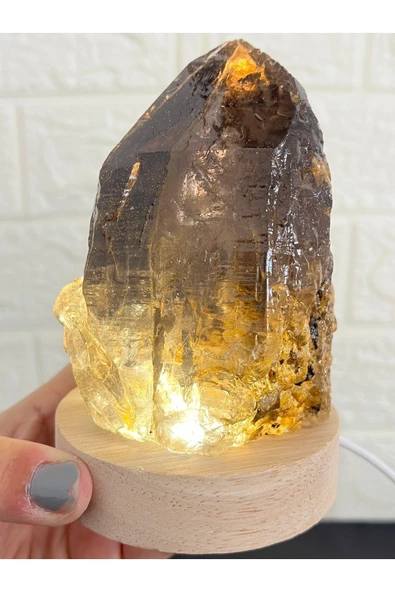 gemsartdeco Dumanlı kuvars doğal taş lamba radyasyonsavar - Resim 2