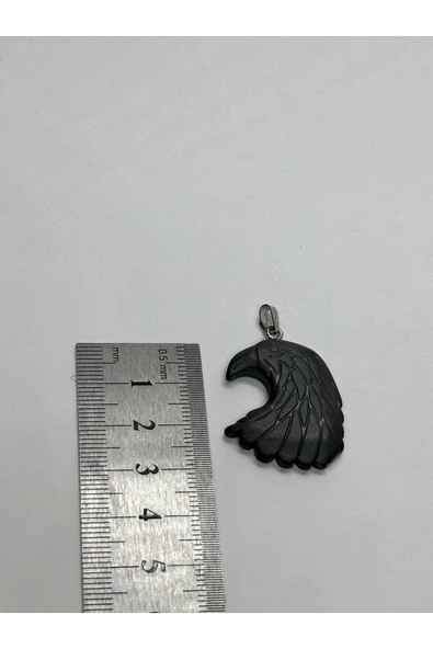 gemsartdeco ŞUNGİT DOĞALTAŞ KOLYE UCU KARTAL - Resim 5