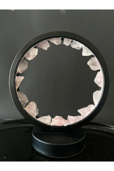 gemsartdeco PEMBE KUVARS DOĞALTAŞ GECE LAMBASI PRİZLİ ürün görseli