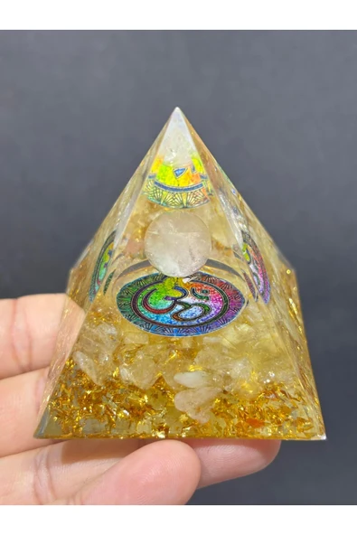gemsartdeco SİTRİN BOLLUK BEREKET OM SEMBOLLÜ ORGONİT - Resim 5
