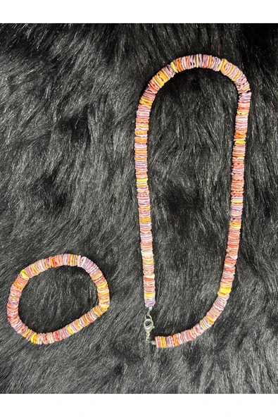 gemsartdeco DENİZ KABUĞU KOLYE BİLEKLİK SET - Resim 3