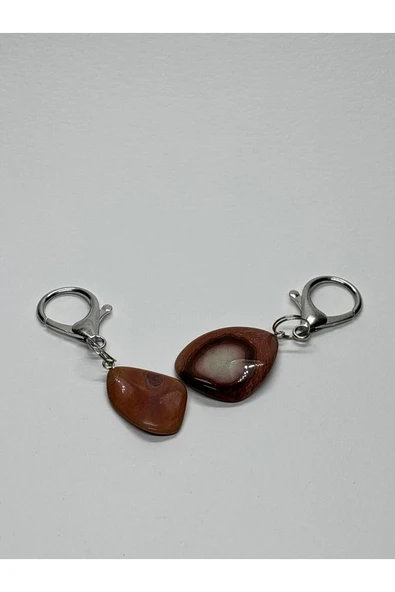 gemsartdeco AKİK DOĞALTAŞ ANAHTARLIK CHARM DAMLA - Resim 2
