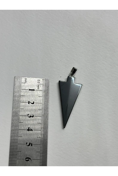 gemsartdeco HEMATİT DOĞALTAŞ KOLYE UCU MIZRAK - Resim 5