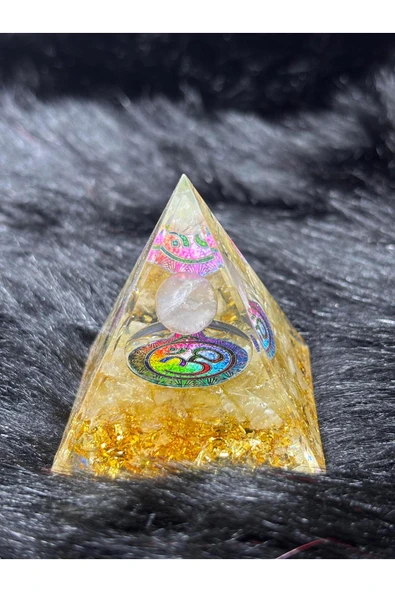 gemsartdeco SİTRİN BOLLUK BEREKET OM SEMBOLLÜ ORGONİT - Resim 2