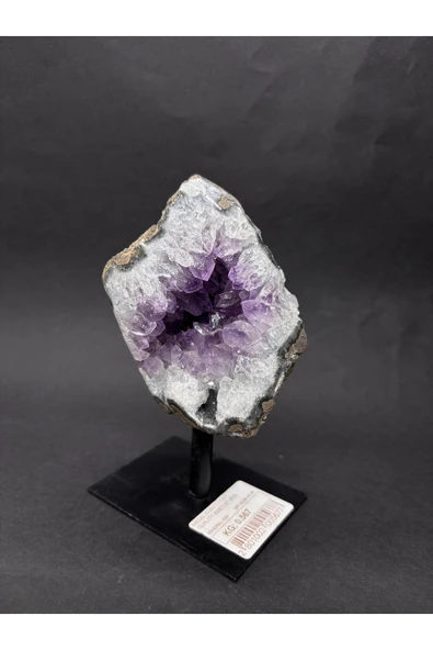 gemsartdeco BREZİLYA AMETİST DOĞALTAŞ SİYAH DEMİR STANTLI - Resim 2