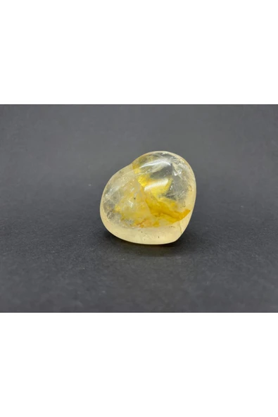 gemsartdeco SİTRİN ALTIN ŞİFACI KALP PALMSTONE DOĞALTAŞ - Resim 5