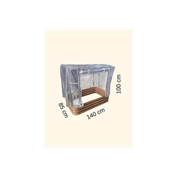 Seralı Modüler Yükseltilmiş Bahçe Yatağı Yükseltilmiş Sebze Yatağı No:7 (140X85) Gri - Resim 6