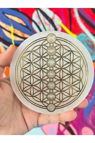 gemsartdeco 10 cm Selenit Disk Doğaltaş Arındırıcı ürün görseli 1