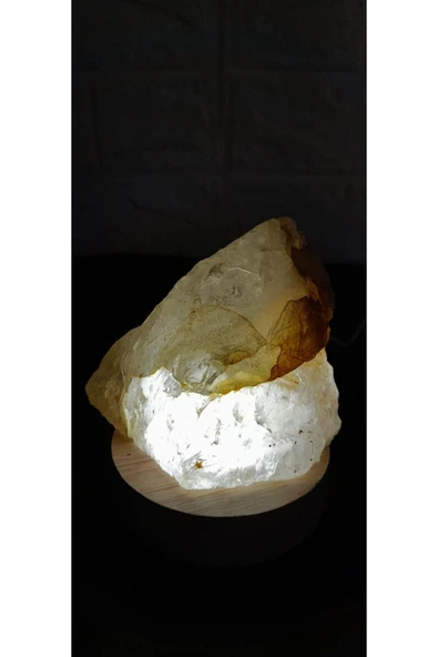 gemsartdeco Sitrin - Kuvars Koleksiyon Doğaltaş Lamba - Resim 3