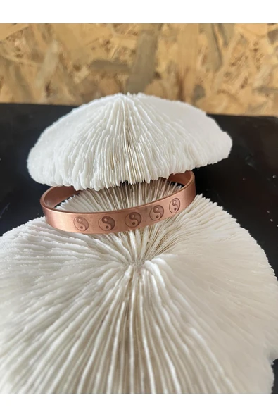 gemsartdeco BAKIR BİLEKLİK YING YANG DENGE - Resim 2