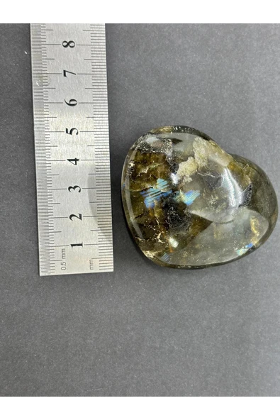 gemsartdeco LABRADORİT KALP PALMSTONE DOĞALTAŞ(KÜÇÜK) - Resim 5