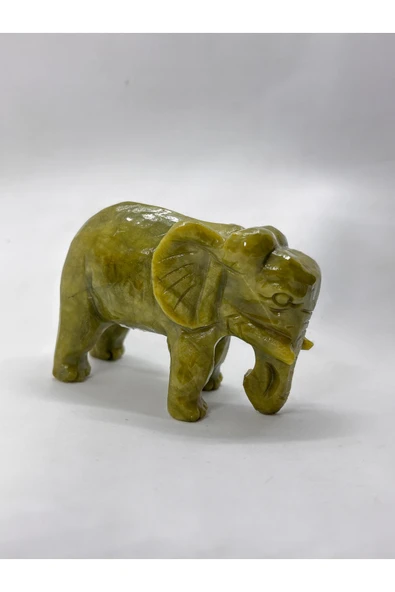 gemsartdeco YEŞİM TAŞI DOĞALTAŞ FİL FİGÜRÜ - Resim 3