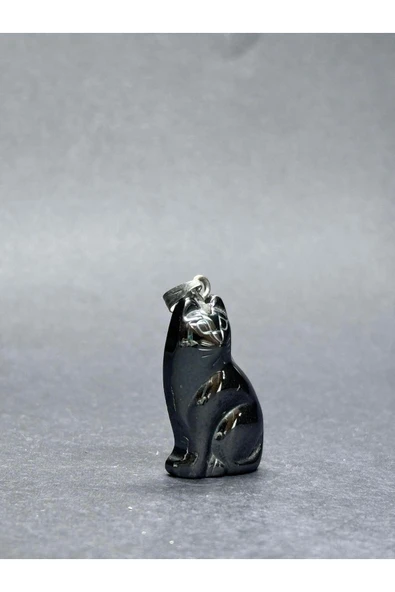 gemsartdeco HEMATİT DOĞALTAŞ KOLYE UCU KEDİ ürün görseli