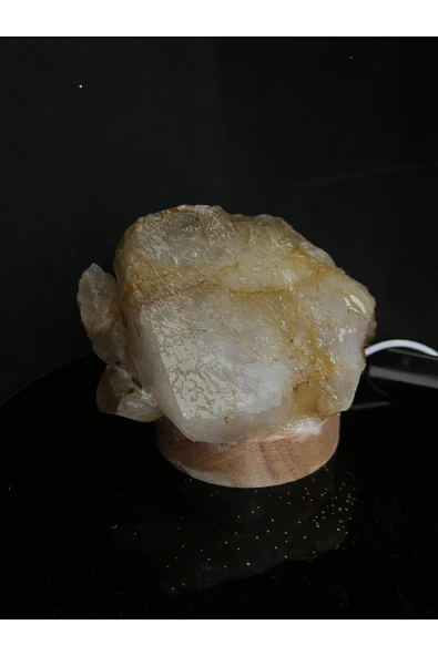 gemsartdeco SİTRİN KUVARS DOĞALTAŞ GECE LAMBASI - Resim 3