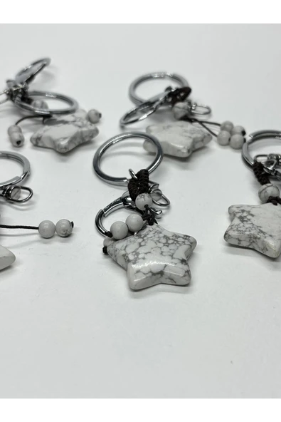 gemsartdeco HAVLİT DOĞALTAŞ ANAHTARLIK CHARM YILDIZ - Resim 3