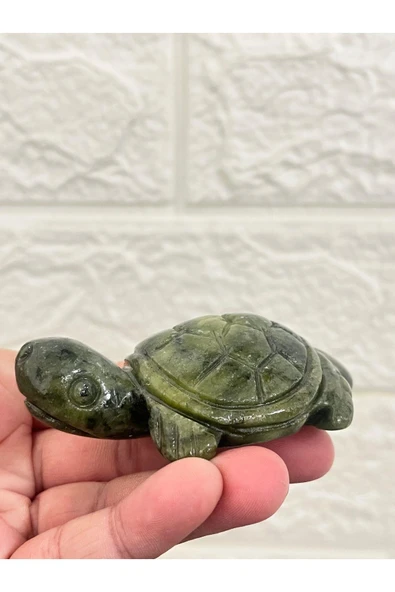 gemsartdeco Yeşim Doğaltaş Fengshui Kamplumbağa 6 cm - Resim 2