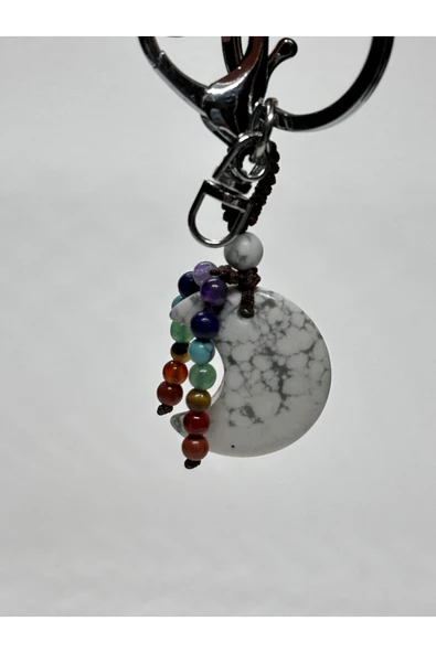 gemsartdeco HAVLİT DOĞALTAŞ ANAHTARLIK CHARM HİLAL ürün görseli