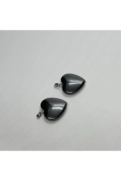 gemsartdeco HEMATİT DOĞALTAŞ KOLYE UCU KALP - Resim 4